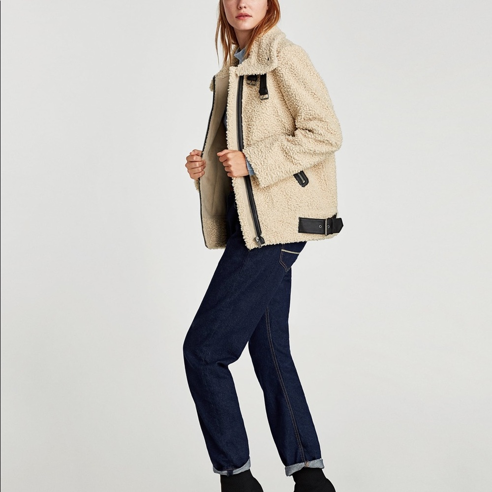 Zara Teddy Moto Jacket
